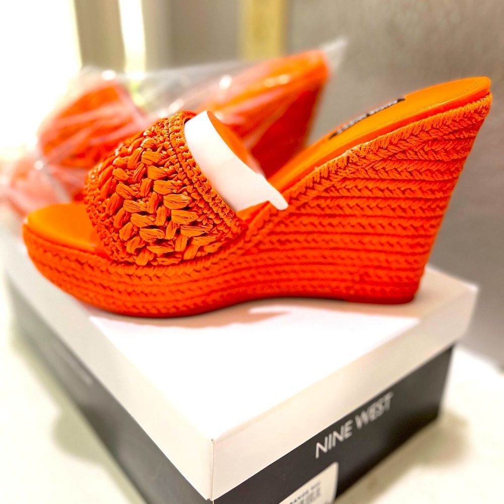Nine West - Orange 🍊 Holand 5 Espadrilles Wedge Sandals